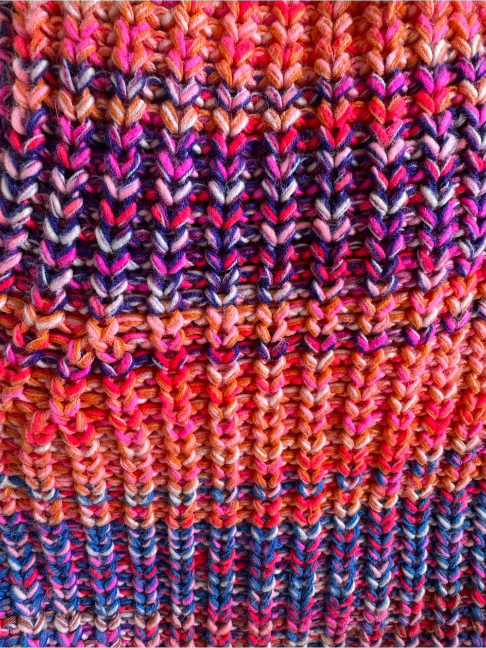 Free People Chunky Knit Open Front Cardigan Sweater Multicolor Boho Oversized XS